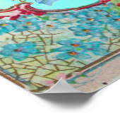 STORK BABY BOY SHOWER blue turquase Poster (Hoek)