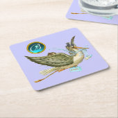 STORK BABY BOY SHOWER GEM MONOGRAM KARTONNEN ONDERZETTERS (Schuin)