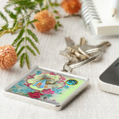 STORK BABY BOY SHOWER GEM MONOGRAM SLEUTELHANGER (Zijkant)