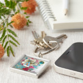 STORK BABY BOY SHOWER GEM MONOGRAM SLEUTELHANGER (Zijkant)