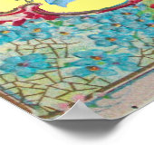 STORK BABY BOY SHOWER Gem Stone Monogram Geel Poster (Hoek)