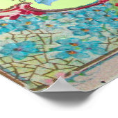 STORK BABY BOY SHOWER Gem Stone Monogram Green Poster (Hoek)