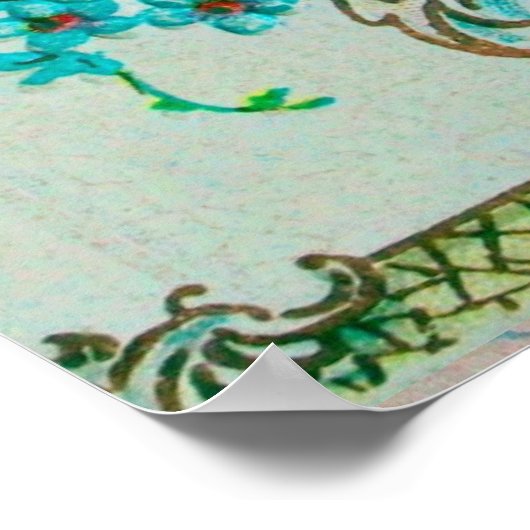 STORK BABY BOY SHOWER Gem Stone Monogram Poster (Hoek)