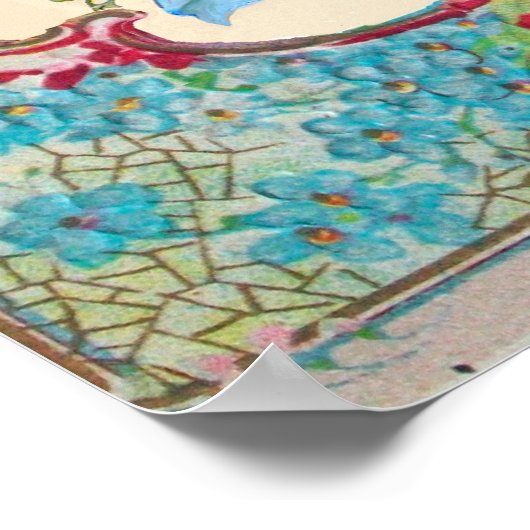 STORK BABY BOY SHOWER Gem Stone Monogram Poster (Hoek)