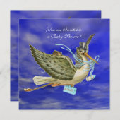 STORK BABY BOY SHOWER Ice Metallic Kaart (Voorkant / Achterkant)