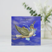 STORK BABY BOY SHOWER Ice Metallic Kaart (Staand voorkant)