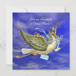 STORK BABY BOY SHOWER KAART