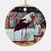 STORK BABY BOY SHOWER MONOGRAM Blue Aquamarine Keramisch Ornament (Voorkant)