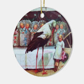 STORK BABY BOY SHOWER MONOGRAM Blue Aquamarine Keramisch Ornament (Links)