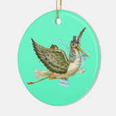 STORK BABY BOY SHOWER MONOGRAM Blue Aquamarine Keramisch Ornament (Links)