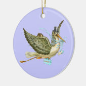 STORK BABY BOY SHOWER MONOGRAM Blue Aquamarine Keramisch Ornament (Links)