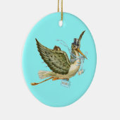 STORK BABY BOY SHOWER MONOGRAM Blue Aquamarine Keramisch Ornament (Rechts)