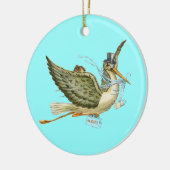 STORK BABY BOY SHOWER MONOGRAM Blue Aquamarine Keramisch Ornament (Links)