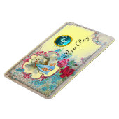 STORK BABY BOY SHOWER MONOGRAM, geel Magneet (Linkerzijde)