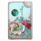 STORK BABY BOY SHOWER MONOGRAM MAGNEET (Verticaal)