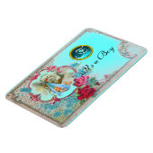 STORK BABY BOY SHOWER MONOGRAM MAGNEET (Linkerzijde)