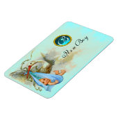 STORK BABY BOY SHOWER MONOGRAM MAGNEET (Linkerzijde)