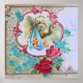 STORK BABY BOY SHOWER POSTER (Voorkant)
