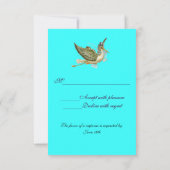 STORK BABY BOY SHOWER, RSVP, Turquase RSVP Kaartje (Achterkant)