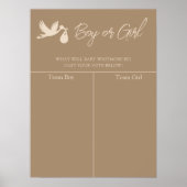 Stork Baby Delivery Gender Reveal Prediction Poster (Voorkant)