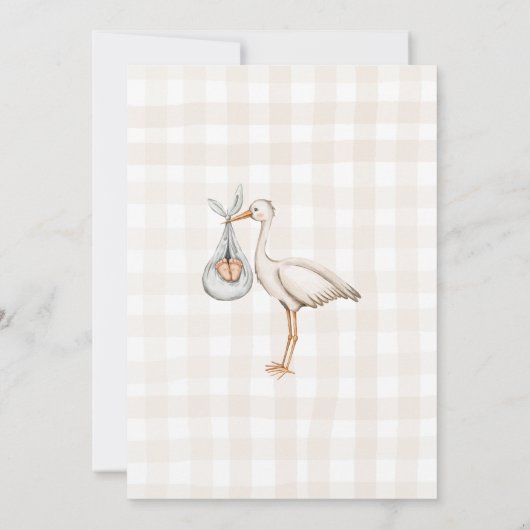 Stork Baby Delivery hij of zij gender reveal party Kaart (Achterkant)