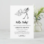 Stork Baby Douche Uitnodigingen (Staand voorkant)