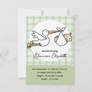 Stork Baby Geboorte Aankondigingen