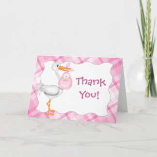 Stork & Baby Girl Hartelijk dank Bedankkaart