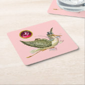 STORK BABY GIRL SHOWER GEM MONOGRAM KARTONNEN ONDERZETTERS (Schuin)