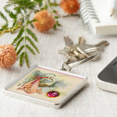 STORK BABY GIRL SHOWER GEM MONOGRAM SLEUTELHANGER (Zijkant)