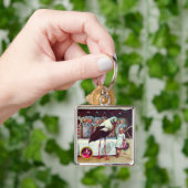 STORK BABY GIRL SHOWER GEM MONOGRAM SLEUTELHANGER (Hand)