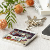 STORK BABY GIRL SHOWER GEM MONOGRAM SLEUTELHANGER (Zijkant)