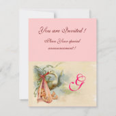 STORK BABY GIRL SHOWER MONOGRAM KAART (Achterkant)