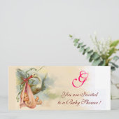 STORK BABY GIRL SHOWER MONOGRAM KAART (Staand voorkant)