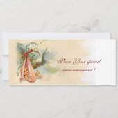 STORK BABY GIRL SHOWER MONOGRAM KAART (Achterkant)