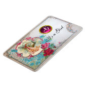 STORK BABY GIRL SHOWER MONOGRAM MAGNEET (Linkerzijde)