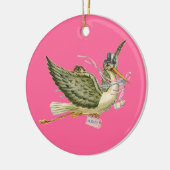 STORK BABY GIRL SHOWER MONOGRAM Red Ruby Keramisch Ornament (Links)