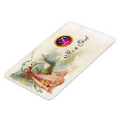 STORK BABY GIRL SHOWER MONOGRAM, White Magneet (Linkerzijde)