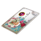 STORK BABY GIRL SHOWER MONOGRAM, wit Magneet (Linkerzijde)