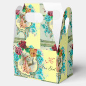 STORK BABY GIRL SHOWER MONOGRAM Yellow Bedankdoosjes (Geopend)