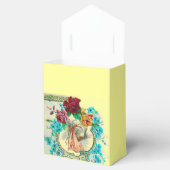 STORK BABY GIRL SHOWER PINK GEM MONOGRAM Yellow Bedankdoosjes (Geopend)