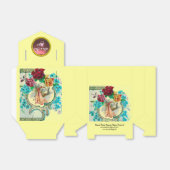 STORK BABY GIRL SHOWER PINK GEM MONOGRAM Yellow Bedankdoosjes (Uitgevouwen)