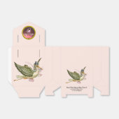 STORK BABY GIRL SHOWER PINK GEM STONE MONOGRAM BEDANKDOOSJES (Uitgevouwen)