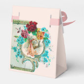 STORK BABY GIRL SHOWER PINK GEM STONE MONOGRAM BEDANKDOOSJES (Achterkant)