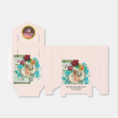 STORK BABY GIRL SHOWER PINK GEM STONE MONOGRAM BEDANKDOOSJES (Uitgevouwen)