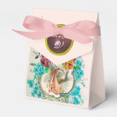 STORK BABY GIRL SHOWER PINK GEM STONE MONOGRAM BEDANKDOOSJES (Voorkant Zijde)
