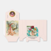 STORK BABY GIRL SHOWER PINK GEM STONE MONOGRAM BEDANKDOOSJES (Uitgevouwen)