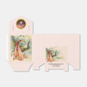 STORK BABY GIRL SHOWER PINK GEM STONE MONOGRAM BEDANKDOOSJES (Uitgevouwen)