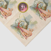 STORK BABY GIRL SHOWER PINK GEM STONE MONOGRAM TISSUEPAPIER (Detail)