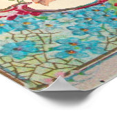 STORK BABY GIRL SHOWER Ruby Gem Stone Monogram Poster (Hoek)